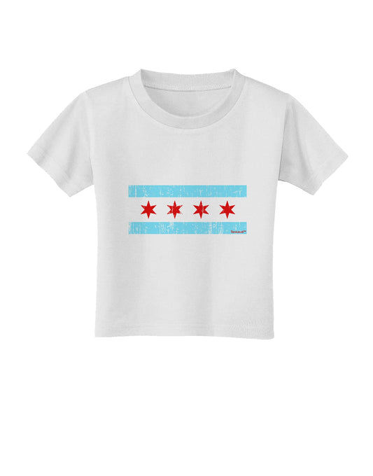Distressed Chicago Flag Design Toddler T-Shirt by TooLoud-Toddler T-Shirt-TooLoud-White-2T-Davson Sales