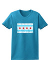 Distressed Chicago Flag Design Womens Dark T-Shirt by TooLoud-Womens T-Shirt-TooLoud-Turquoise-X-Small-Davson Sales