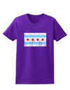 Distressed Chicago Flag Design Womens Dark T-Shirt by TooLoud-Womens T-Shirt-TooLoud-Purple-X-Small-Davson Sales