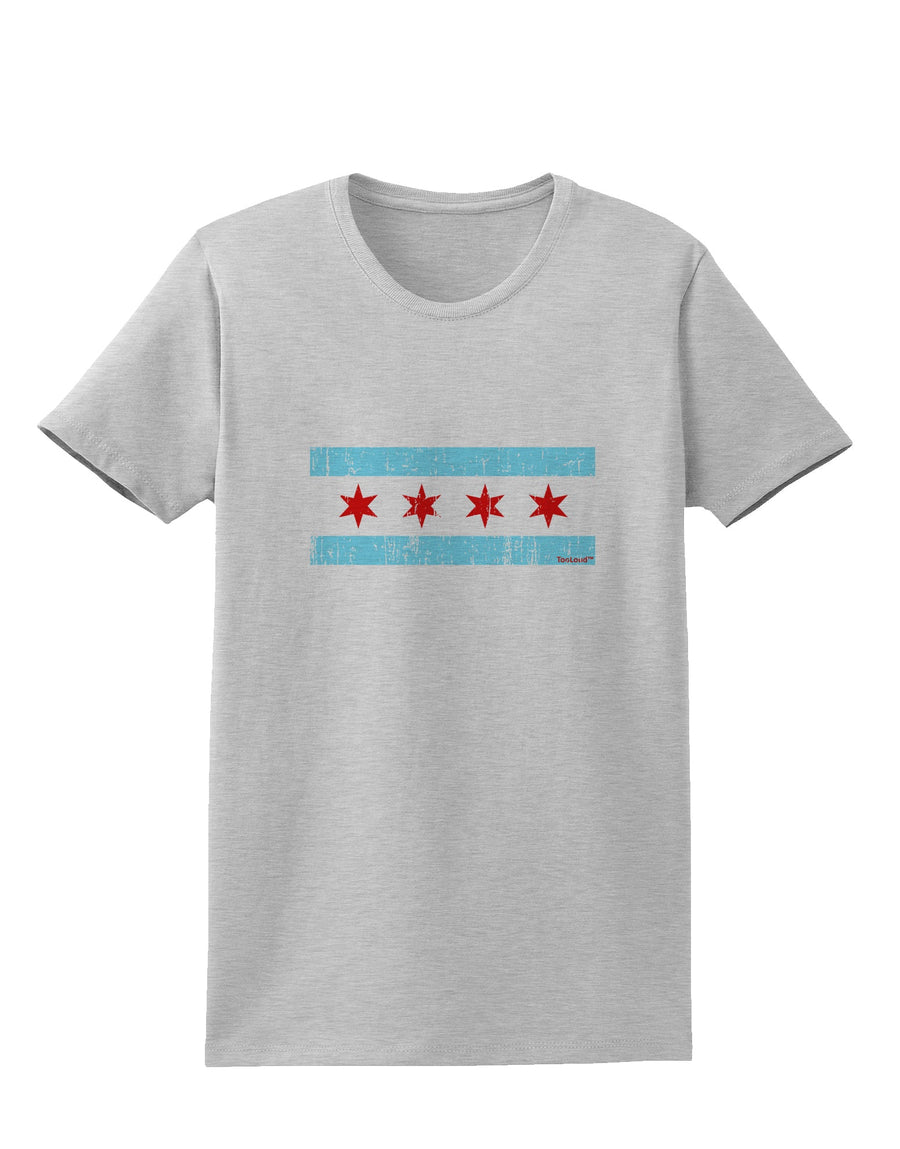 Distressed Chicago Flag Design Womens T-Shirt by TooLoud-Womens T-Shirt-TooLoud-White-X-Small-Davson Sales