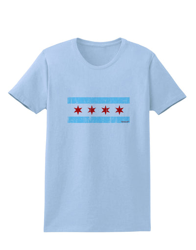 Distressed Chicago Flag Design Womens T-Shirt by TooLoud-Womens T-Shirt-TooLoud-Light-Blue-X-Small-Davson Sales