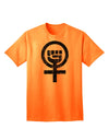 Distressed Feminism Symbol Adult T-Shirt-Mens T-Shirt-TooLoud-Neon-Orange-Small-Davson Sales