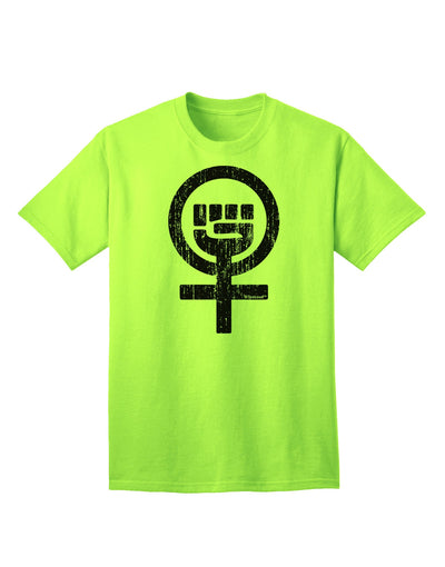 Distressed Feminism Symbol Adult T-Shirt-Mens T-Shirt-TooLoud-Neon-Green-Small-Davson Sales