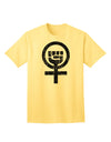 Distressed Feminism Symbol Adult T-Shirt-Mens T-Shirt-TooLoud-Yellow-Small-Davson Sales