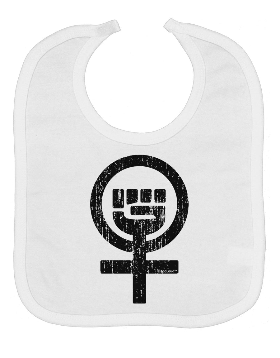 Distressed Feminism Symbol Baby Bib