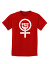 Distressed Feminism Symbol Childrens Dark T-Shirt-Childrens T-Shirt-TooLoud-Red-X-Small-Davson Sales