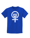 Distressed Feminism Symbol Childrens Dark T-Shirt-Childrens T-Shirt-TooLoud-Royal-Blue-X-Small-Davson Sales