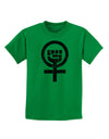 Distressed Feminism Symbol Childrens T-Shirt-Childrens T-Shirt-TooLoud-Kelly-Green-X-Small-Davson Sales