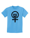 Distressed Feminism Symbol Childrens T-Shirt-Childrens T-Shirt-TooLoud-Aquatic-Blue-X-Small-Davson Sales