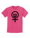 Distressed Feminism Symbol Childrens T-Shirt-Childrens T-Shirt-TooLoud-Sangria-X-Small-Davson Sales
