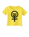 Distressed Feminism Symbol Infant T-Shirt-Infant T-Shirt-TooLoud-Yellow-06-Months-Davson Sales