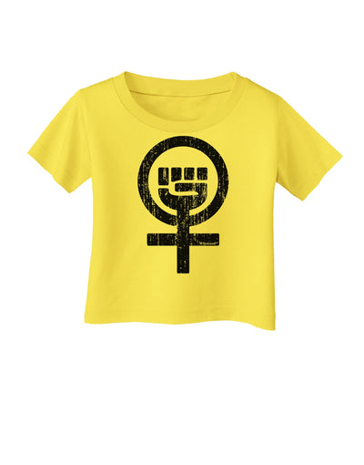 Distressed Feminism Symbol Infant T-Shirt-Infant T-Shirt-TooLoud-Yellow-06-Months-Davson Sales