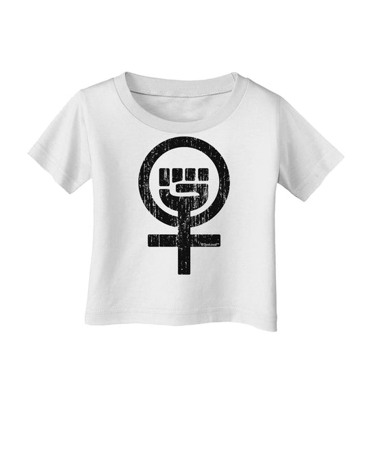 Distressed Feminism Symbol Infant T-Shirt-Infant T-Shirt-TooLoud-White-06-Months-Davson Sales