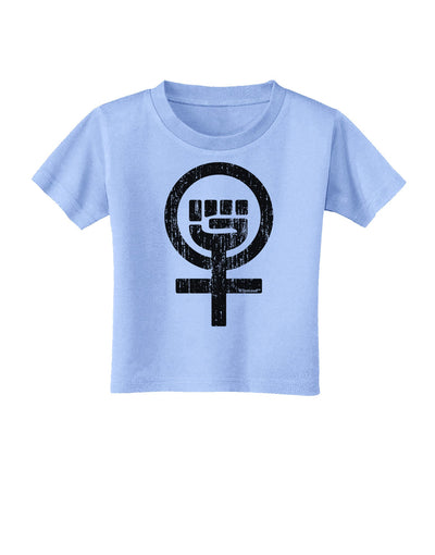 Distressed Feminism Symbol Toddler T-Shirt-Toddler T-Shirt-TooLoud-Aquatic-Blue-2T-Davson Sales