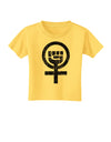 Distressed Feminism Symbol Toddler T-Shirt-Toddler T-Shirt-TooLoud-Yellow-2T-Davson Sales