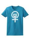 Distressed Feminism Symbol Womens Dark T-Shirt-TooLoud-Turquoise-X-Small-Davson Sales