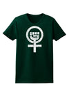 Distressed Feminism Symbol Womens Dark T-Shirt-TooLoud-Forest-Green-Small-Davson Sales