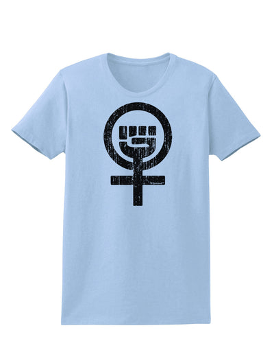 Distressed Feminism Symbol Womens T-Shirt-Womens T-Shirt-TooLoud-Light-Blue-X-Small-Davson Sales