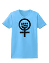 Distressed Feminism Symbol Womens T-Shirt-Womens T-Shirt-TooLoud-Aquatic-Blue-X-Small-Davson Sales