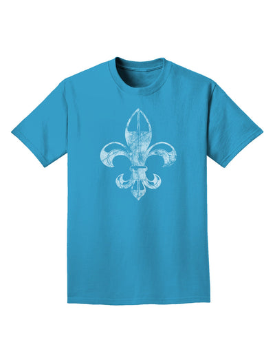 Distressed Fleur de Lis Adult Dark T-Shirt-Mens T-Shirt-TooLoud-Turquoise-Small-Davson Sales