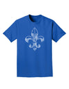 Distressed Fleur de Lis Adult Dark T-Shirt-Mens T-Shirt-TooLoud-Royal-Blue-Small-Davson Sales