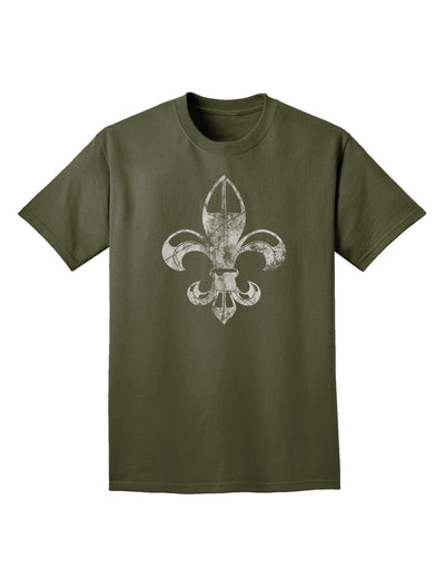 Distressed Fleur de Lis Adult Dark T-Shirt-Mens T-Shirt-TooLoud-Military-Green-Small-Davson Sales