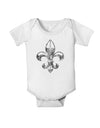 Distressed Fleur de Lis Baby Romper Bodysuit-Baby Romper-TooLoud-White-06-Months-Davson Sales