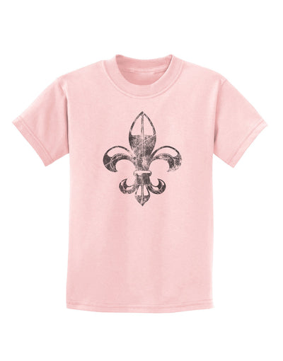 Distressed Fleur de Lis Childrens T-Shirt-Childrens T-Shirt-TooLoud-PalePink-X-Small-Davson Sales