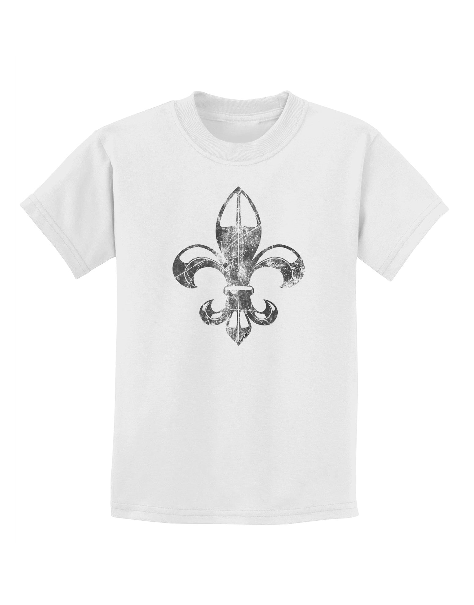 Distressed Fleur de Lis Childrens T-Shirt-Childrens T-Shirt-TooLoud-White-X-Small-Davson Sales
