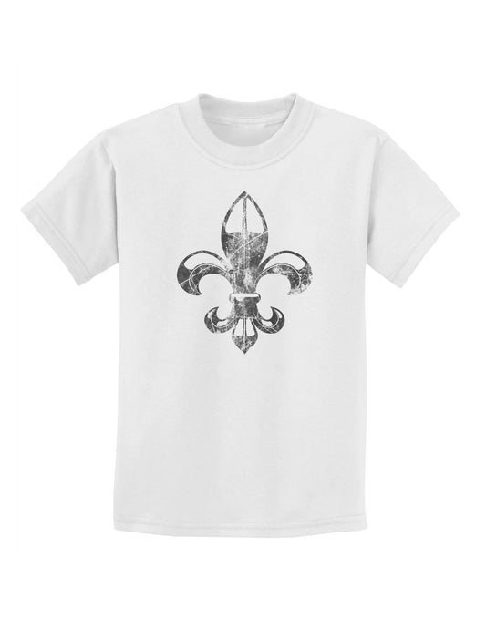 Distressed Fleur de Lis Childrens T-Shirt-Childrens T-Shirt-TooLoud-White-X-Small-Davson Sales
