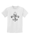 Distressed Fleur de Lis Childrens T-Shirt-Childrens T-Shirt-TooLoud-White-X-Small-Davson Sales