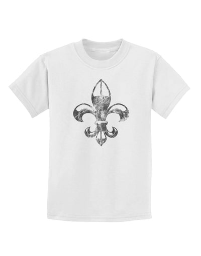 Distressed Fleur de Lis Childrens T-Shirt-Childrens T-Shirt-TooLoud-White-X-Small-Davson Sales