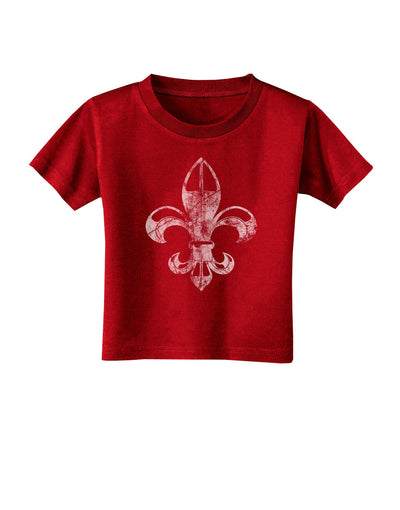 Distressed Fleur de Lis Toddler T-Shirt Dark-Toddler T-Shirt-TooLoud-Red-2T-Davson Sales