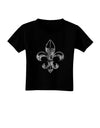 Distressed Fleur de Lis Toddler T-Shirt Dark-Toddler T-Shirt-TooLoud-Black-2T-Davson Sales