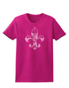 Distressed Fleur de Lis Womens Dark T-Shirt-TooLoud-Hot-Pink-Small-Davson Sales