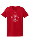 Distressed Fleur de Lis Womens Dark T-Shirt-TooLoud-Red-X-Small-Davson Sales