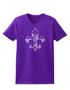 Distressed Fleur de Lis Womens Dark T-Shirt-TooLoud-Purple-X-Small-Davson Sales