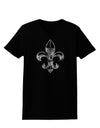 Distressed Fleur de Lis Womens Dark T-Shirt-TooLoud-Black-X-Small-Davson Sales