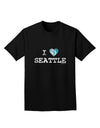 Distressed I Heart Seattle - Heart Flag Adult Dark T-Shirt by TooLoud-Mens T-Shirt-TooLoud-Black-Small-Davson Sales