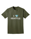 Distressed I Heart Seattle - Heart Flag Adult Dark T-Shirt by TooLoud-Mens T-Shirt-TooLoud-Military-Green-Small-Davson Sales