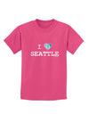 Distressed I Heart Seattle - Heart Flag Childrens Dark T-Shirt by TooLoud-Childrens T-Shirt-TooLoud-Sangria-X-Small-Davson Sales