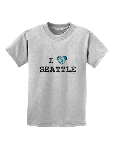 Distressed I Heart Seattle - Heart Flag Childrens T-Shirt by TooLoud-Childrens T-Shirt-TooLoud-AshGray-X-Small-Davson Sales