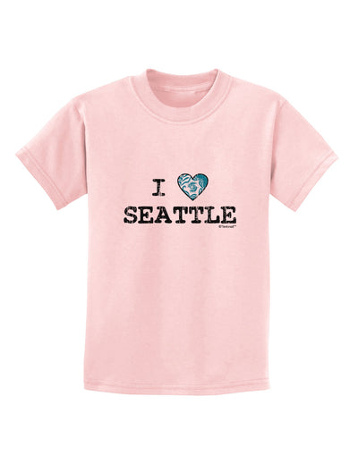 Distressed I Heart Seattle - Heart Flag Childrens T-Shirt by TooLoud-Childrens T-Shirt-TooLoud-PalePink-X-Small-Davson Sales