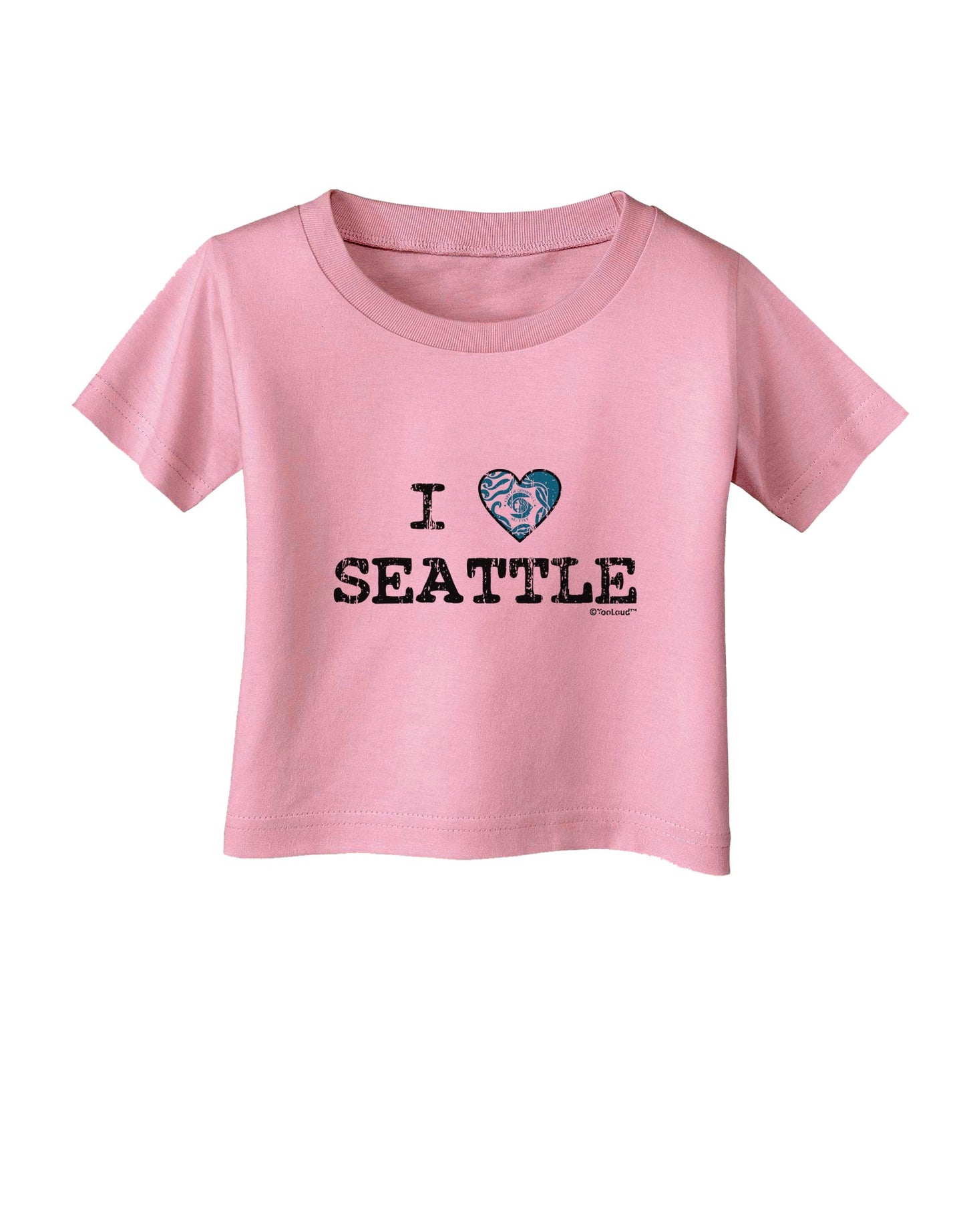 Distressed I Heart Seattle - Heart Flag Infant T-Shirt by TooLoud-Infant T-Shirt-TooLoud-Candy-Pink-06-Months-Davson Sales