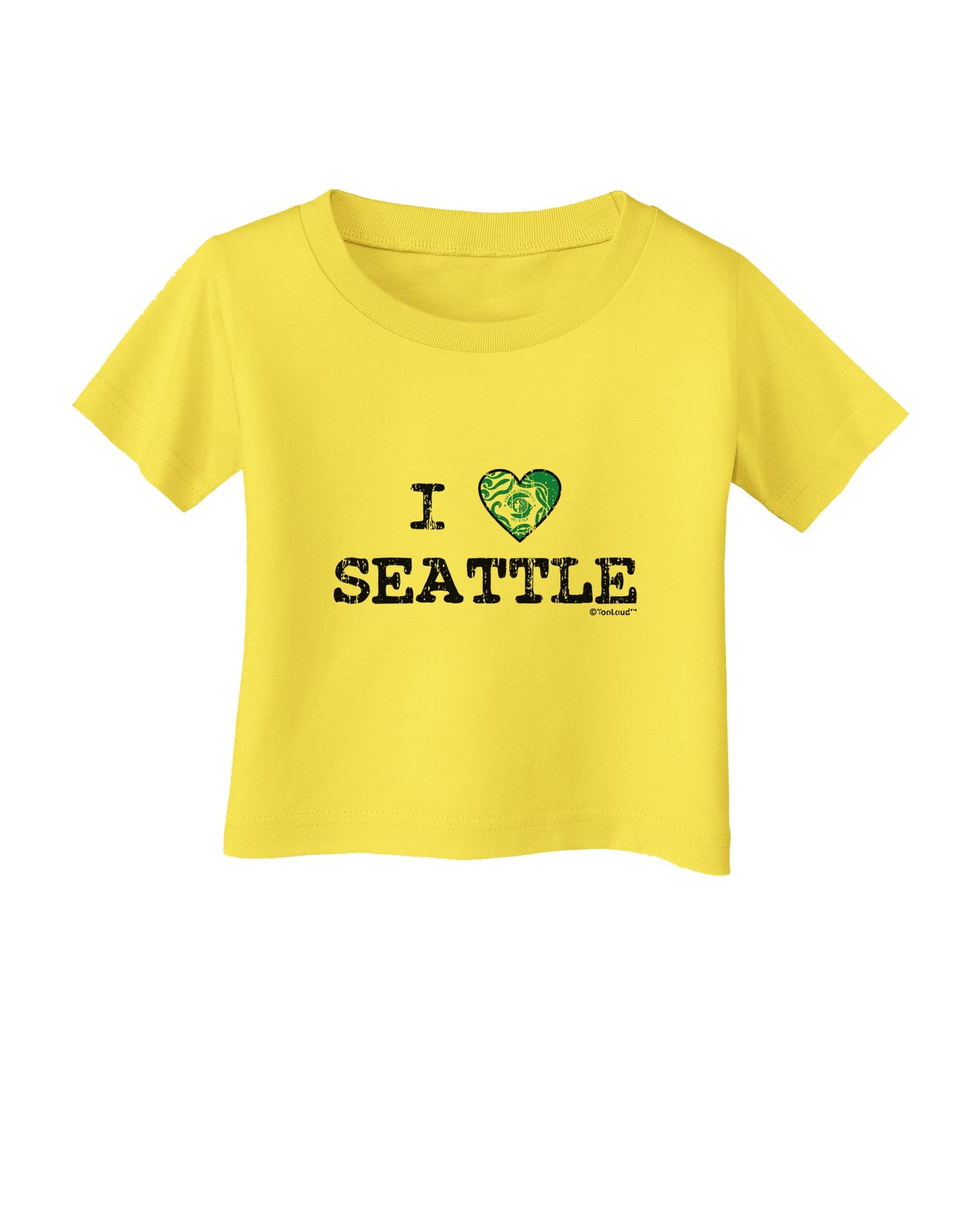 Distressed I Heart Seattle - Heart Flag Infant T-Shirt by TooLoud-Infant T-Shirt-TooLoud-Yellow-06-Months-Davson Sales