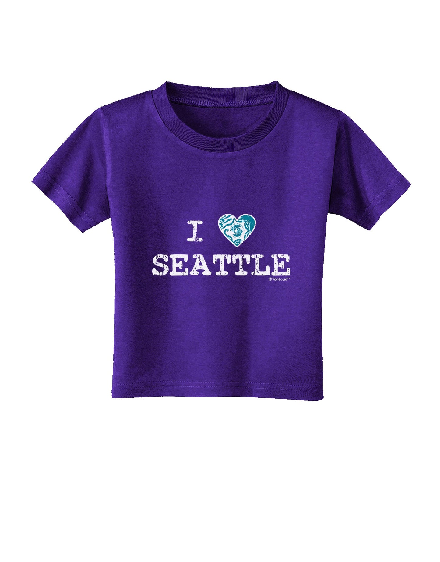 Distressed I Heart Seattle - Heart Flag Toddler T-Shirt Dark by TooLoud-Toddler T-Shirt-TooLoud-Purple-2T-Davson Sales