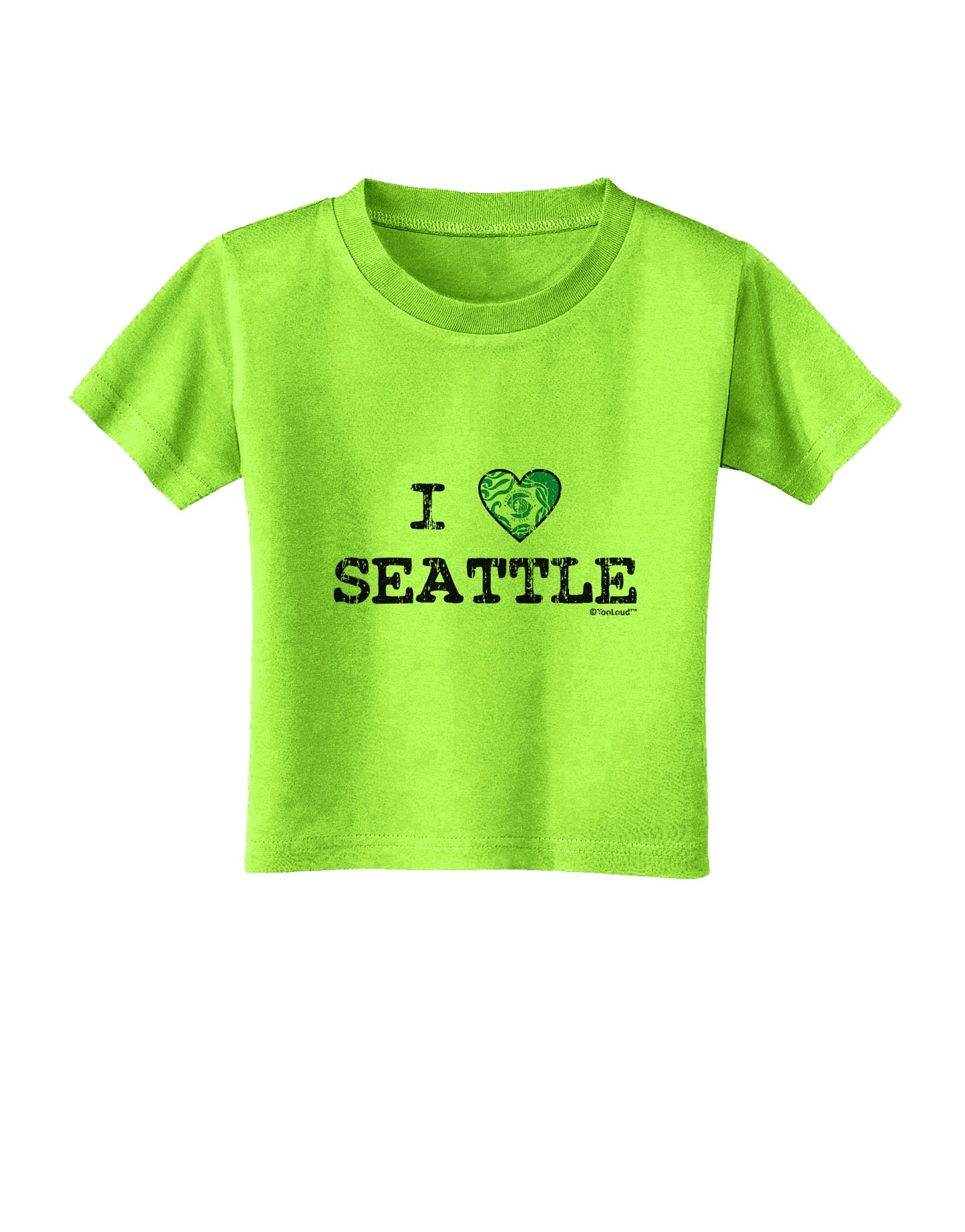 Distressed I Heart Seattle - Heart Flag Toddler T-Shirt by TooLoud-Toddler T-Shirt-TooLoud-Lime-Green-2T-Davson Sales