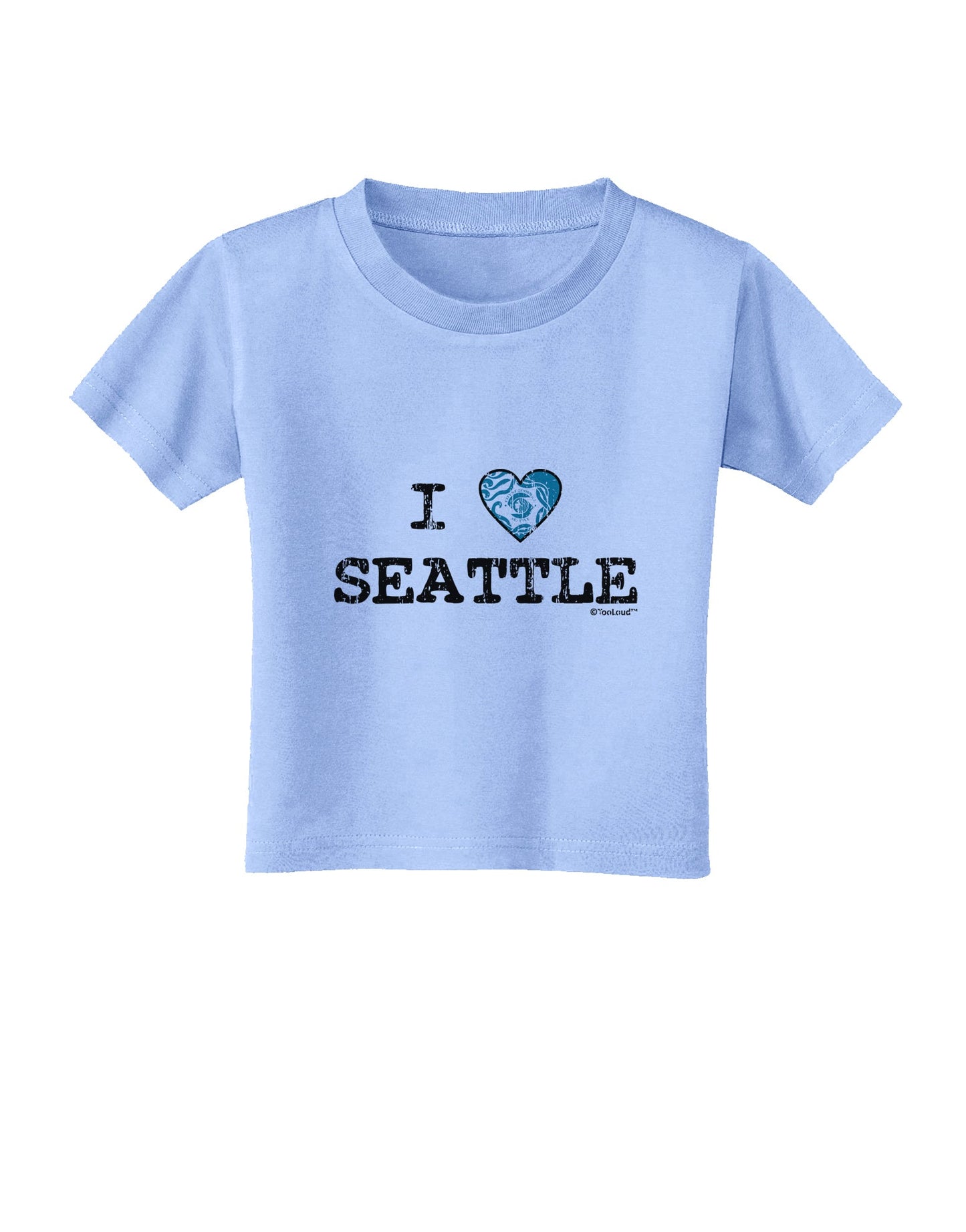Distressed I Heart Seattle - Heart Flag Toddler T-Shirt by TooLoud-Toddler T-Shirt-TooLoud-Aquatic-Blue-2T-Davson Sales