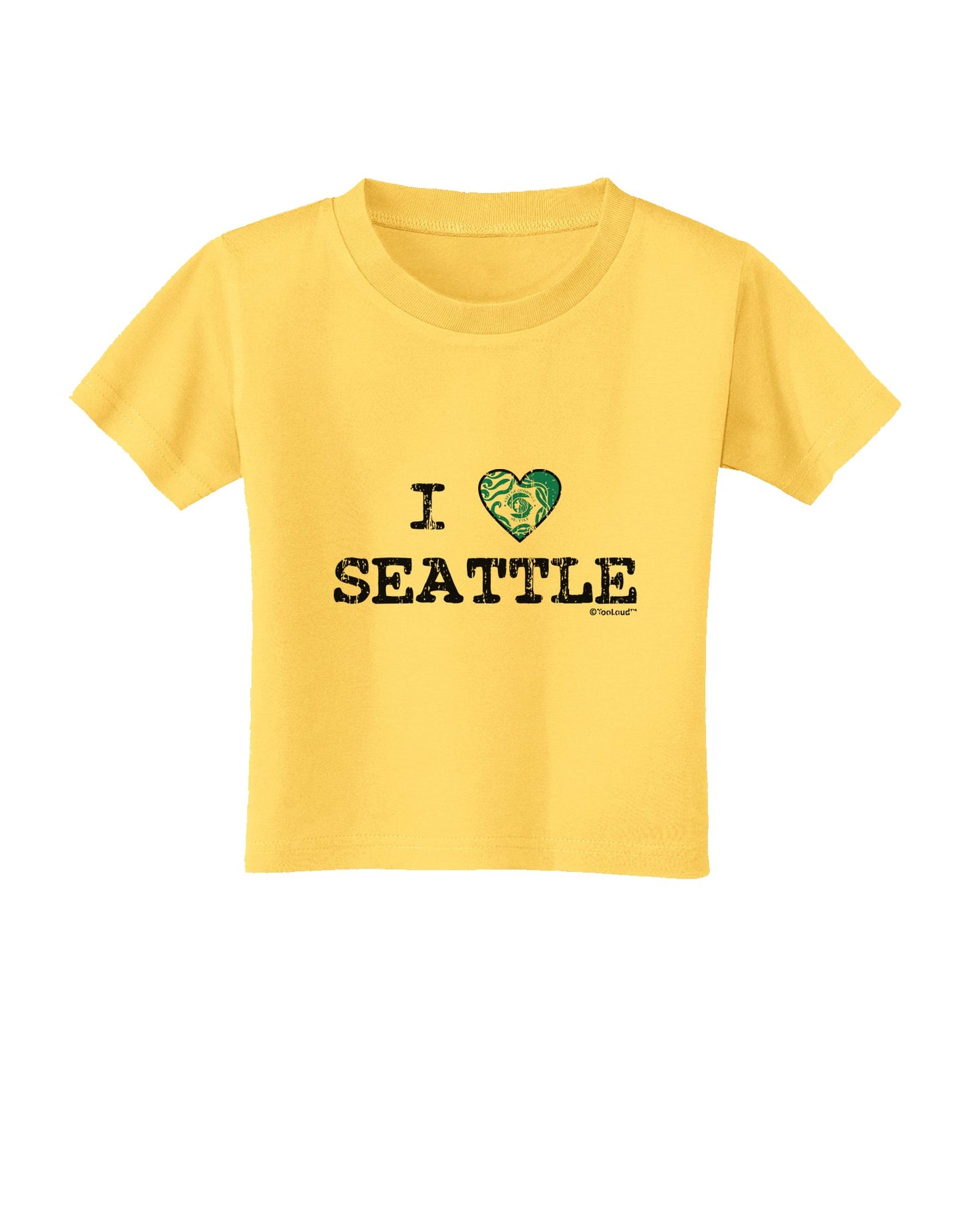 Distressed I Heart Seattle - Heart Flag Toddler T-Shirt by TooLoud-Toddler T-Shirt-TooLoud-Yellow-2T-Davson Sales