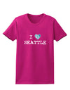 Distressed I Heart Seattle - Heart Flag Womens Dark T-Shirt by TooLoud-Womens T-Shirt-TooLoud-Hot-Pink-Small-Davson Sales